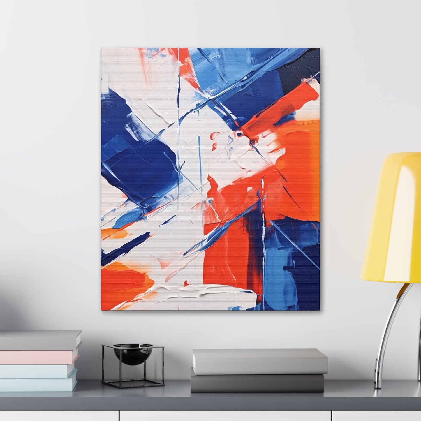 Blue and Orange Abstract Canvas Gallery Wrap