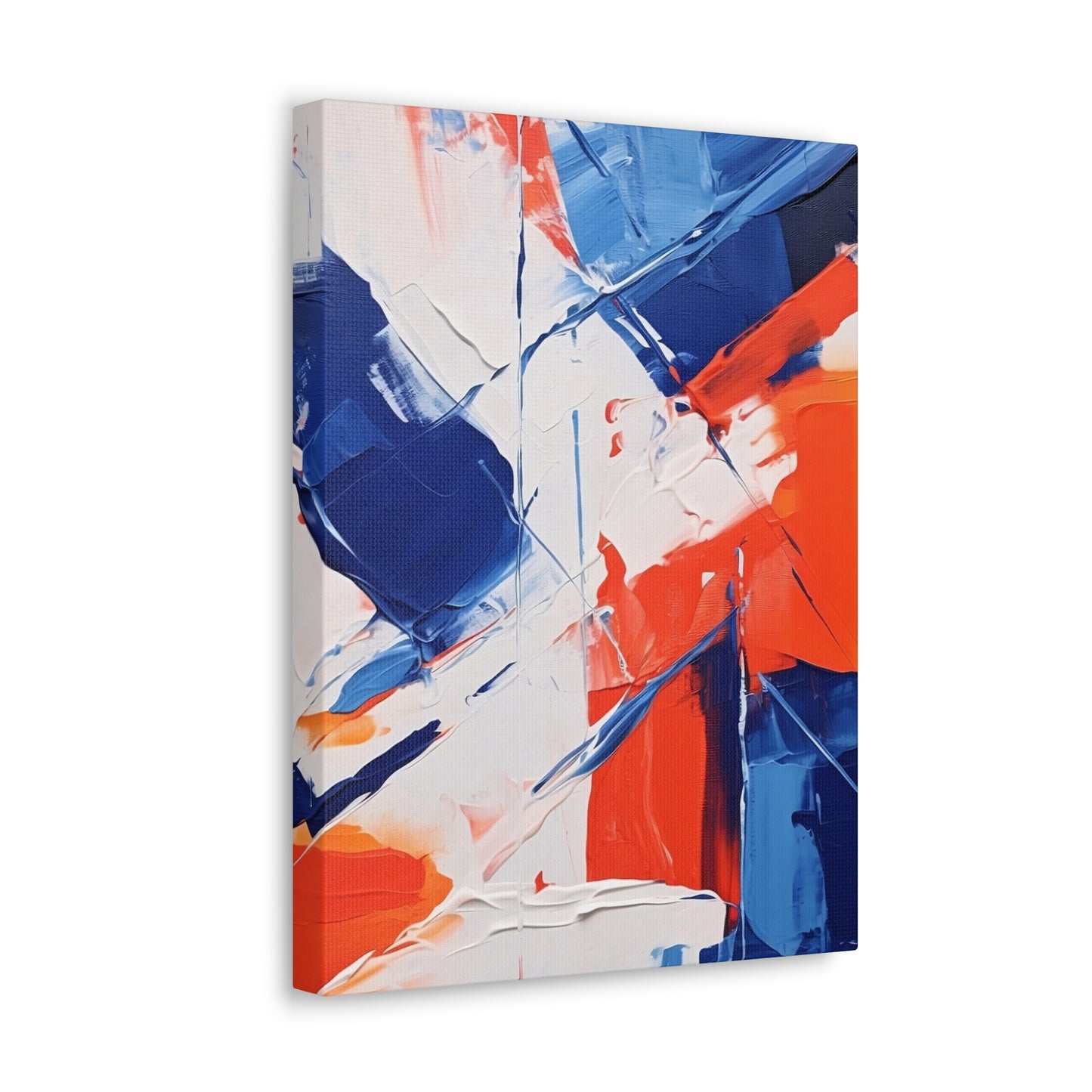 Blue and Orange Abstract Canvas Gallery Wrap