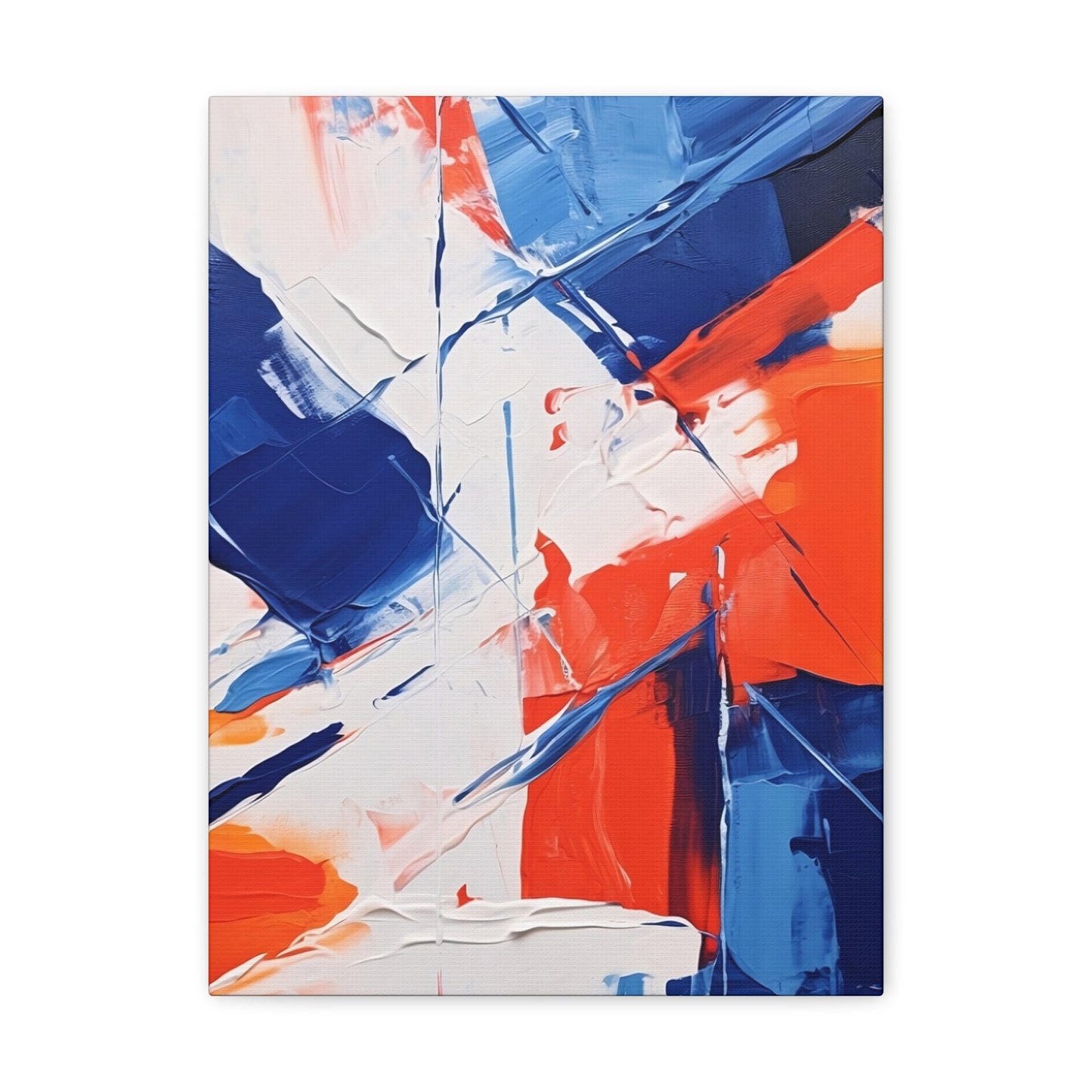 Blue and Orange Abstract Canvas Gallery Wrap