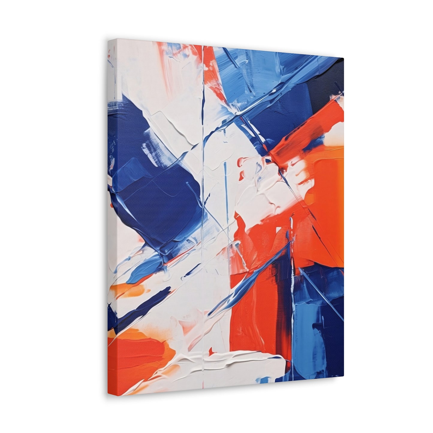 Blue and Orange Abstract Canvas Gallery Wrap