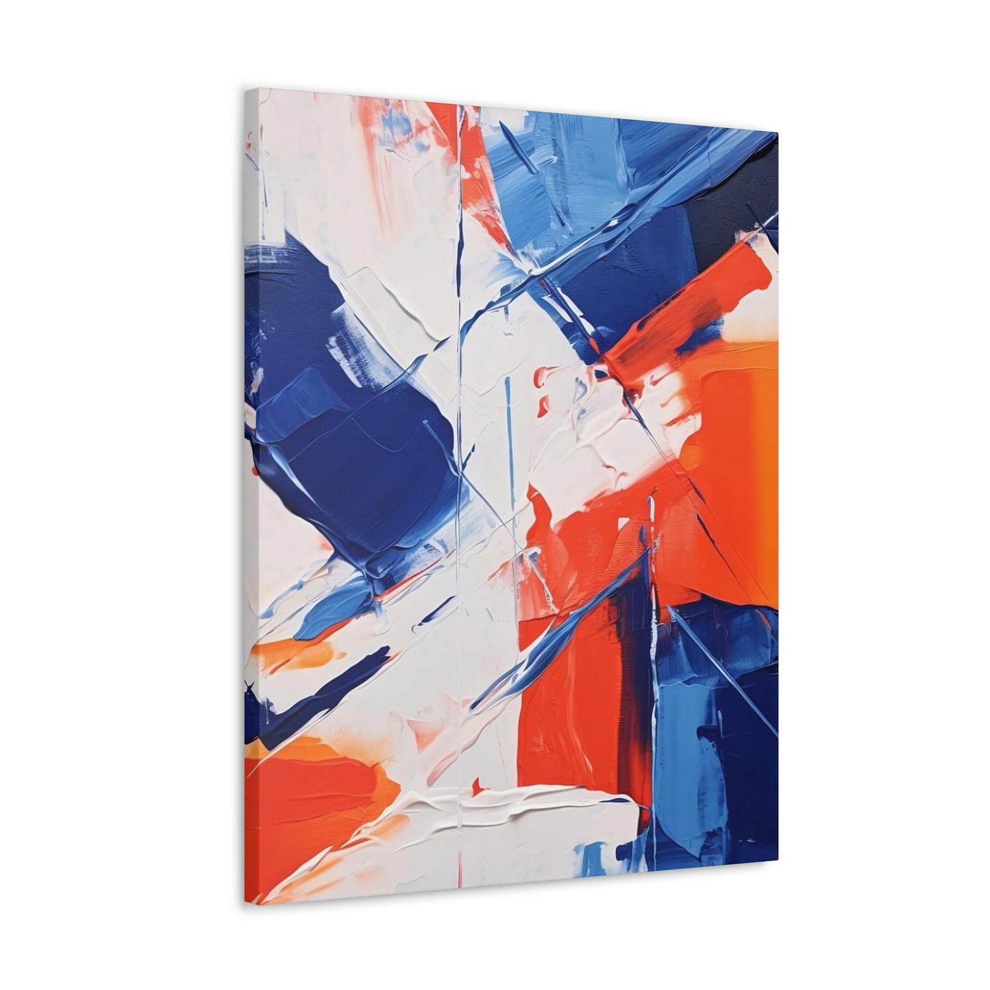 Blue and Orange Abstract Canvas Gallery Wrap