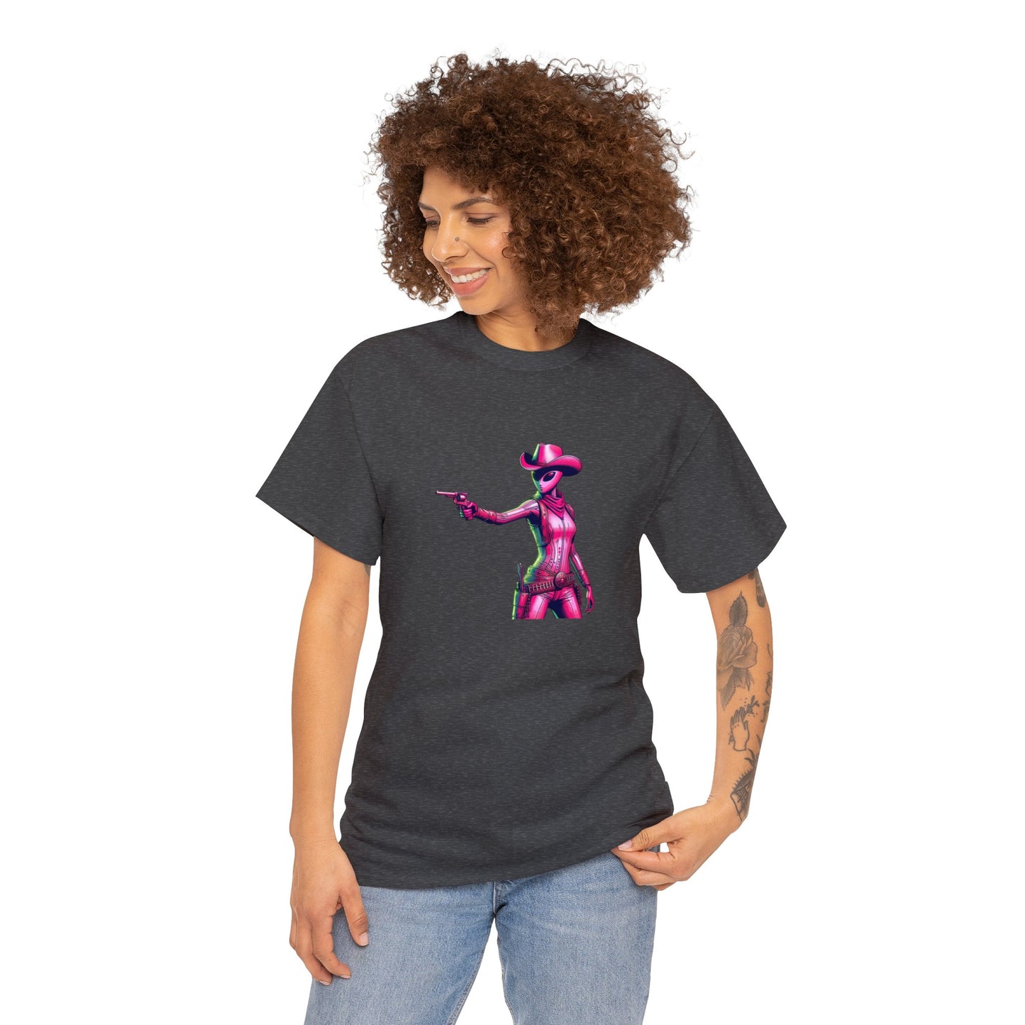 Alien Cowgirl Showdown T-Shirt