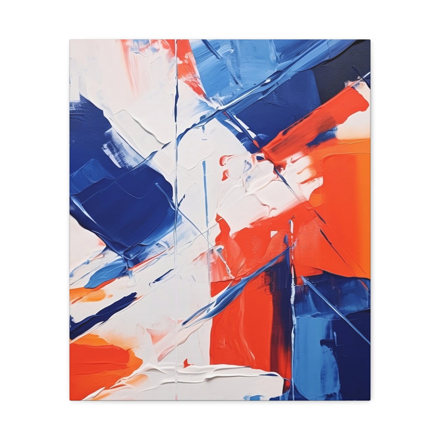 Blue and Orange Abstract Canvas Gallery Wrap