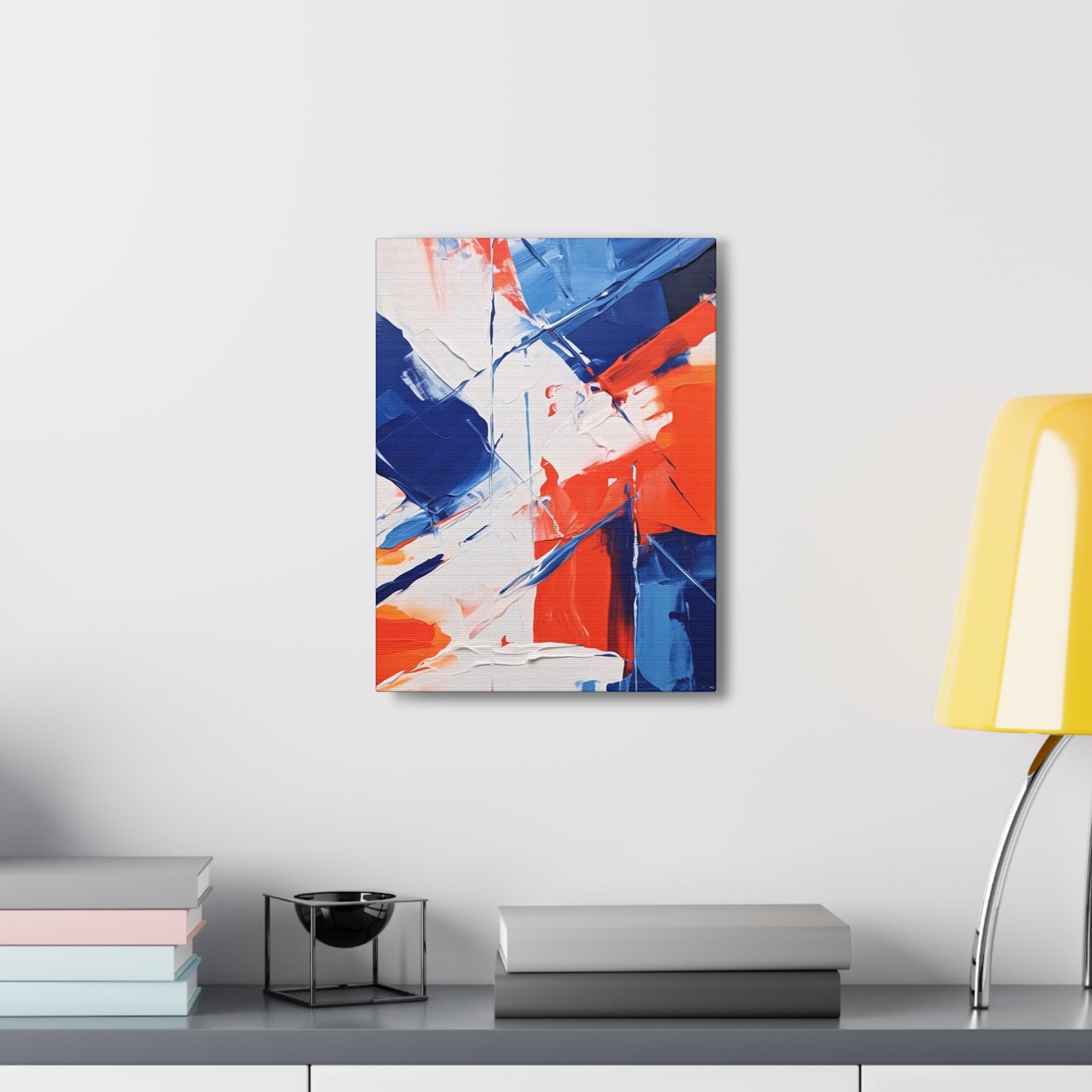 Blue and Orange Abstract Canvas Gallery Wrap