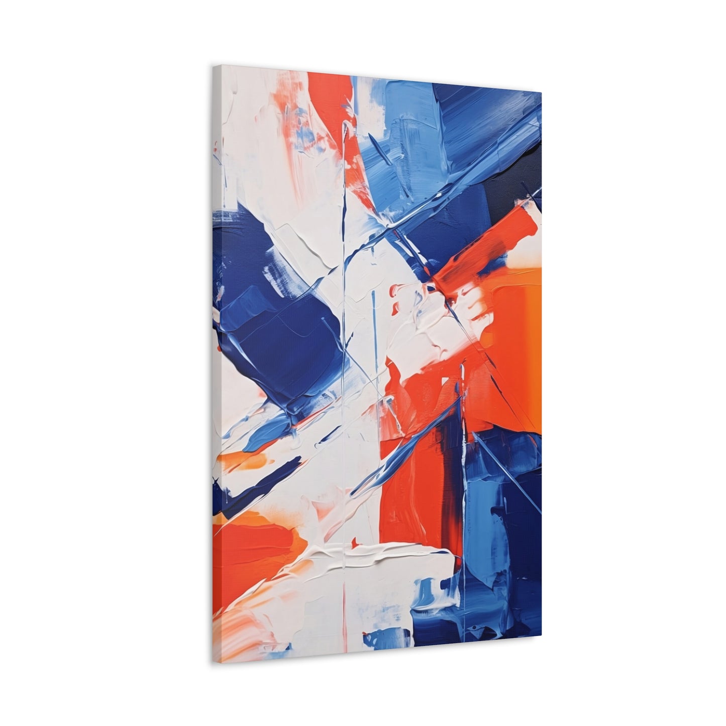 Blue and Orange Abstract Canvas Gallery Wrap