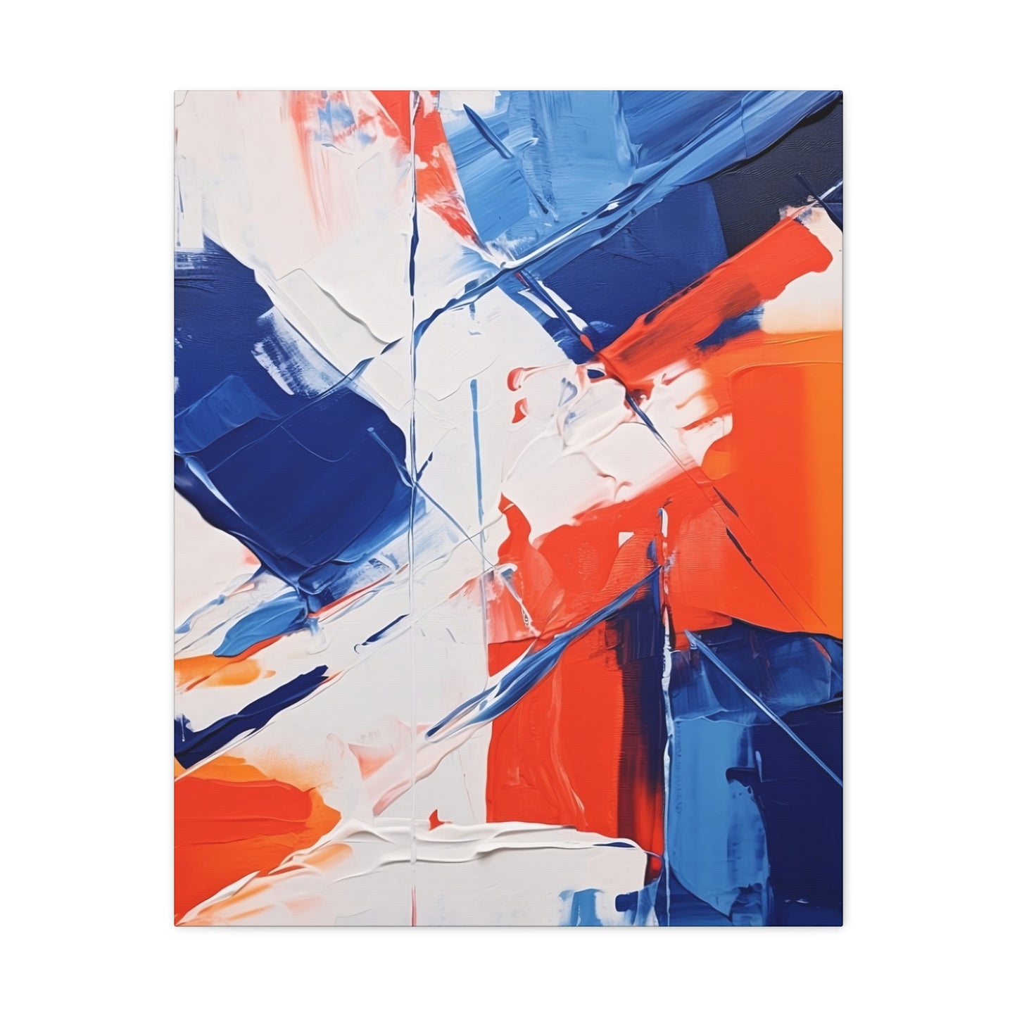 Blue and Orange Abstract Canvas Gallery Wrap