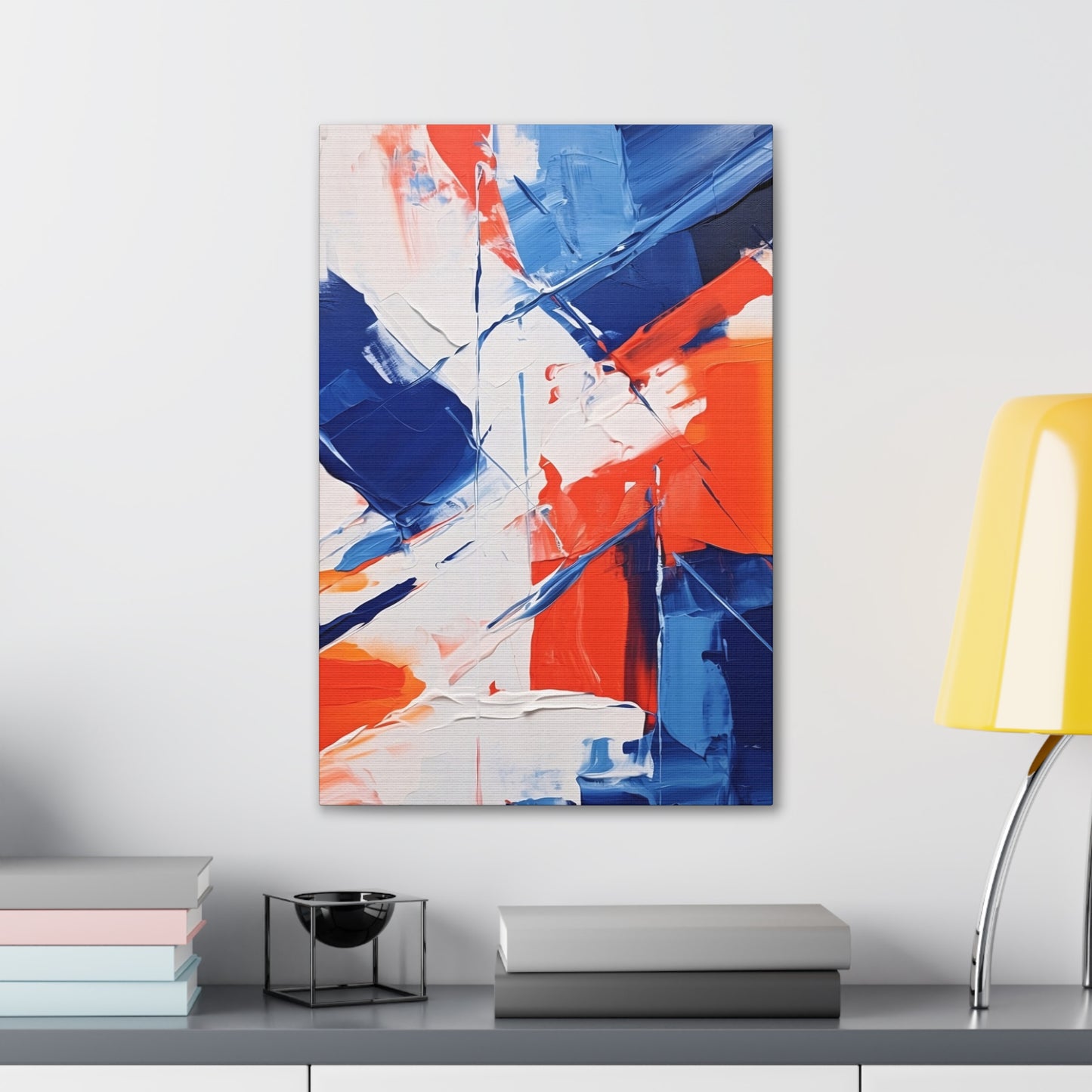 Blue and Orange Abstract Canvas Gallery Wrap