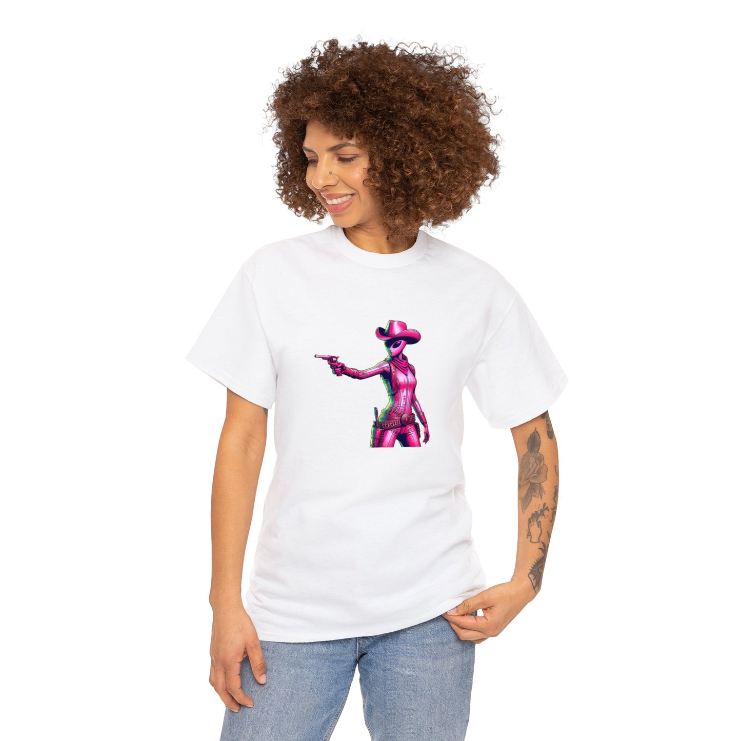 Alien Cowgirl Showdown T-Shirt