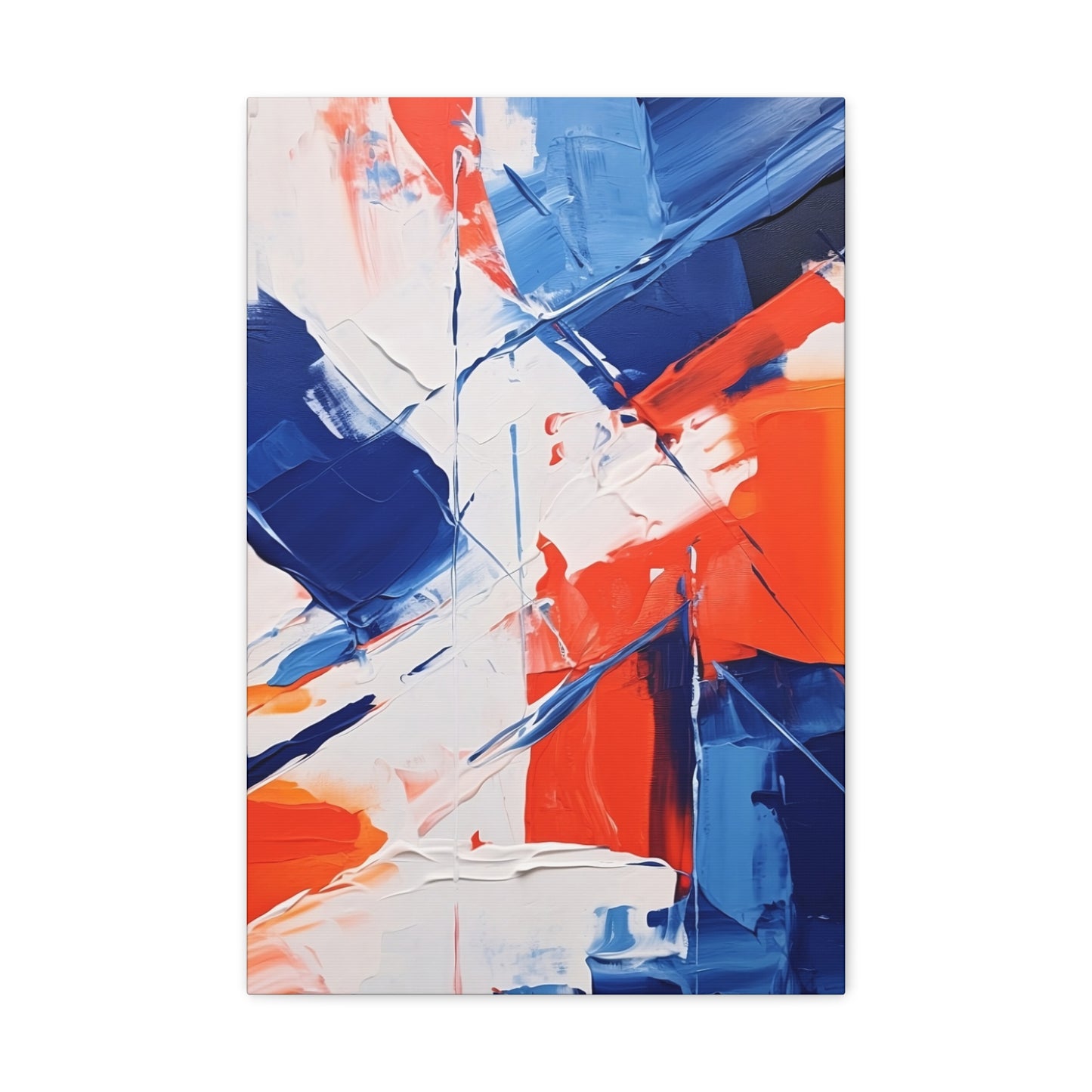 Blue and Orange Abstract Canvas Gallery Wrap