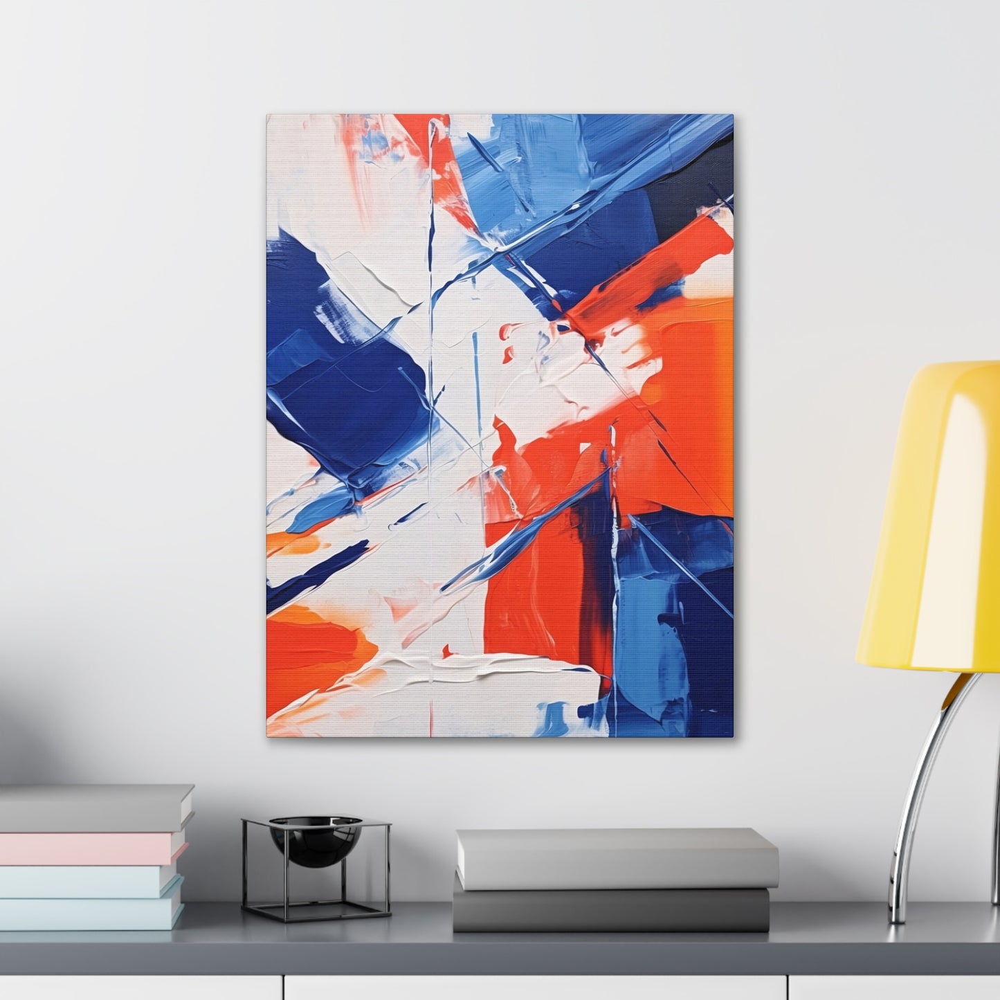 Blue and Orange Abstract Canvas Gallery Wrap