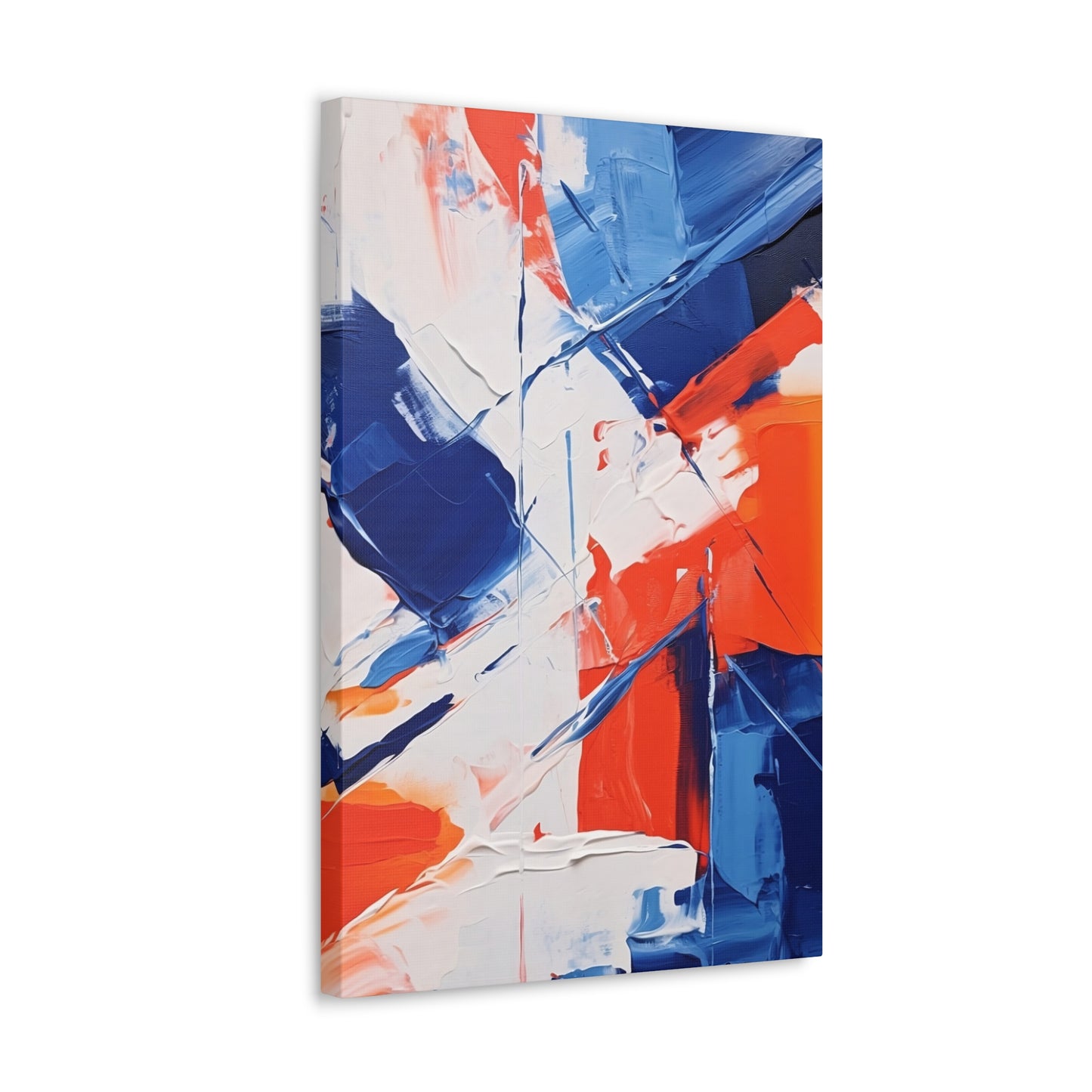 Blue and Orange Abstract Canvas Gallery Wrap