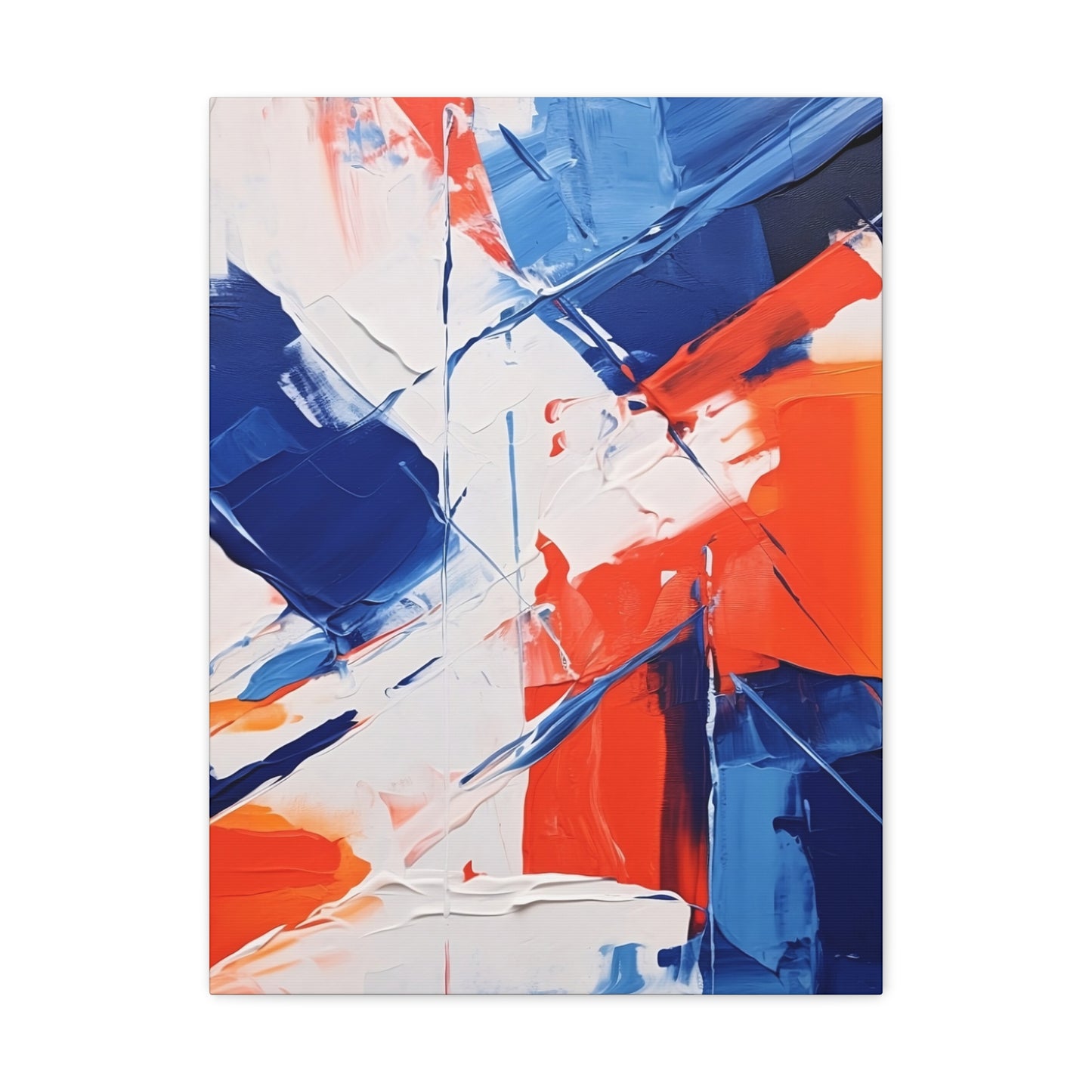 Blue and Orange Abstract Canvas Gallery Wrap