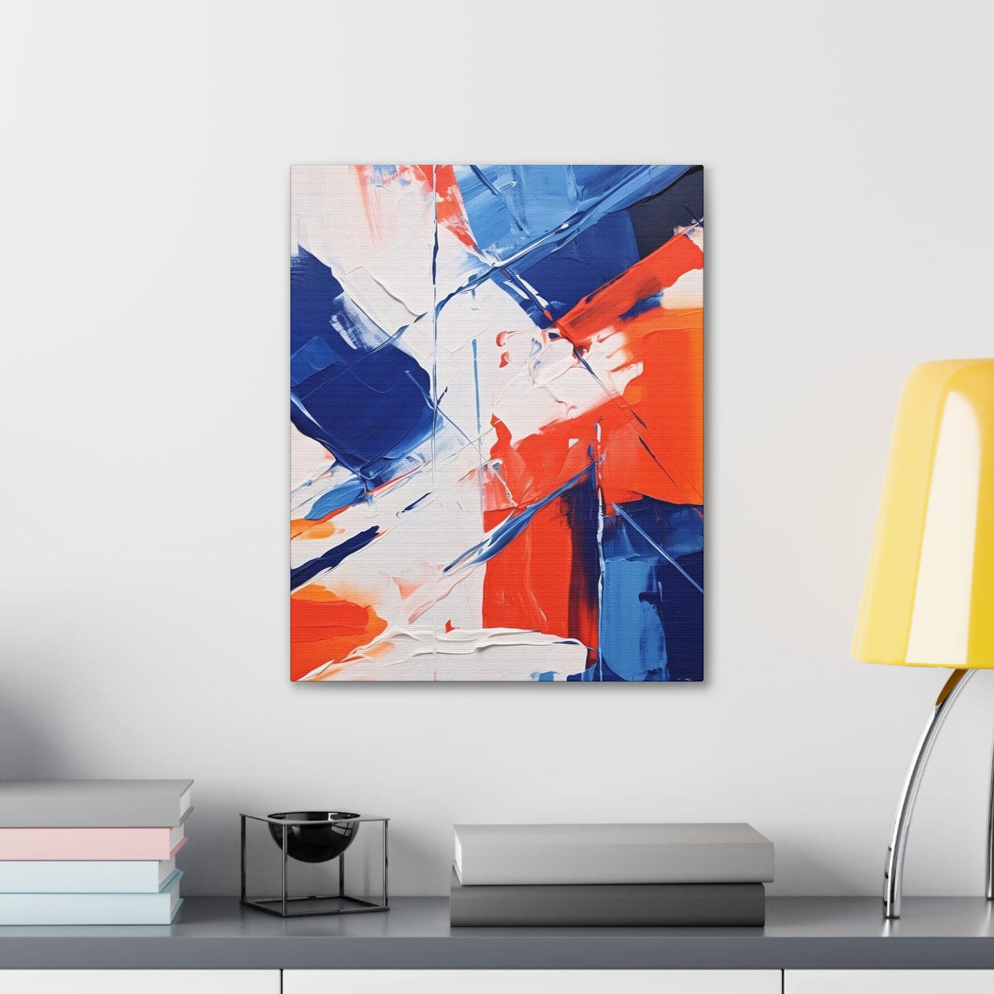 Blue and Orange Abstract Canvas Gallery Wrap