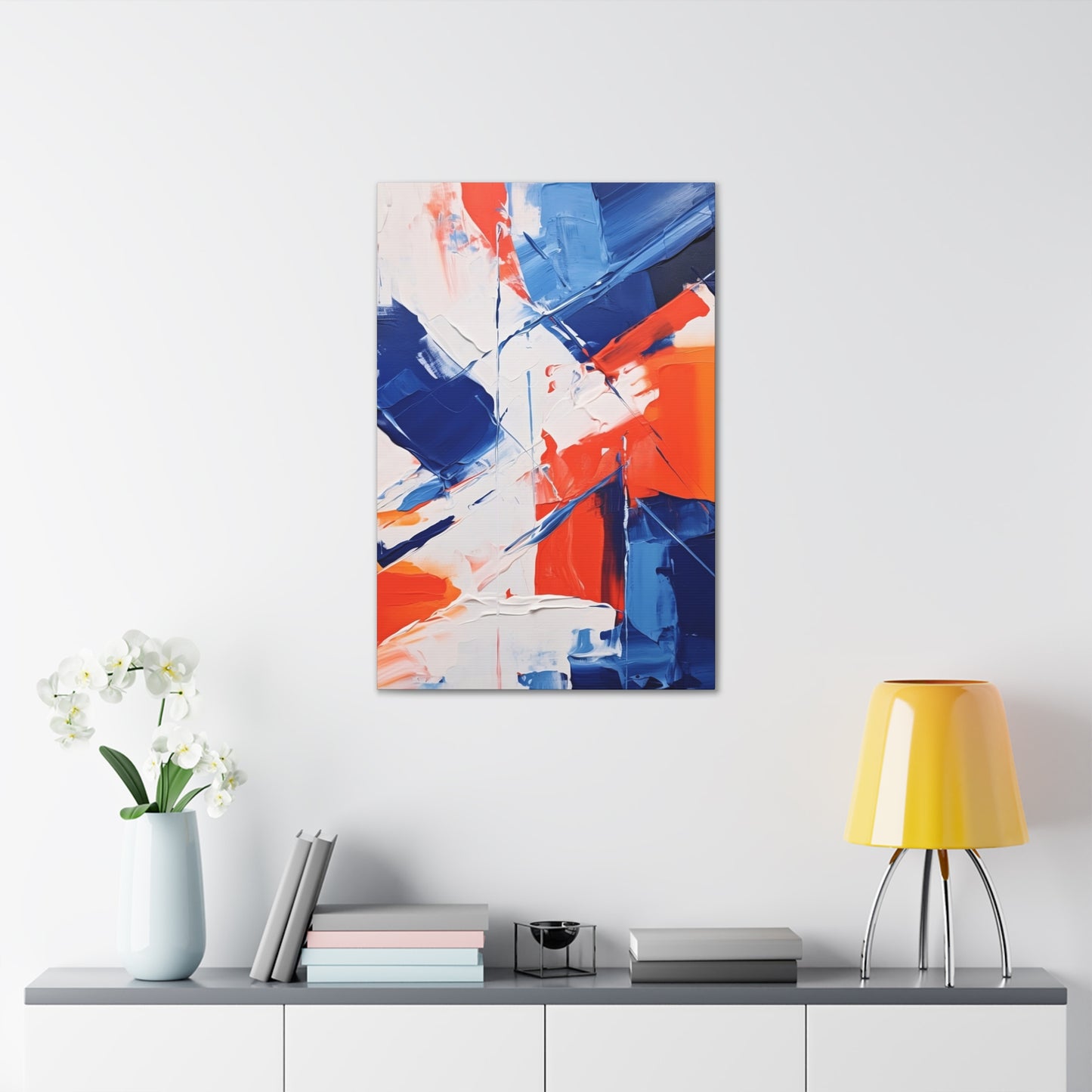 Blue and Orange Abstract Canvas Gallery Wrap