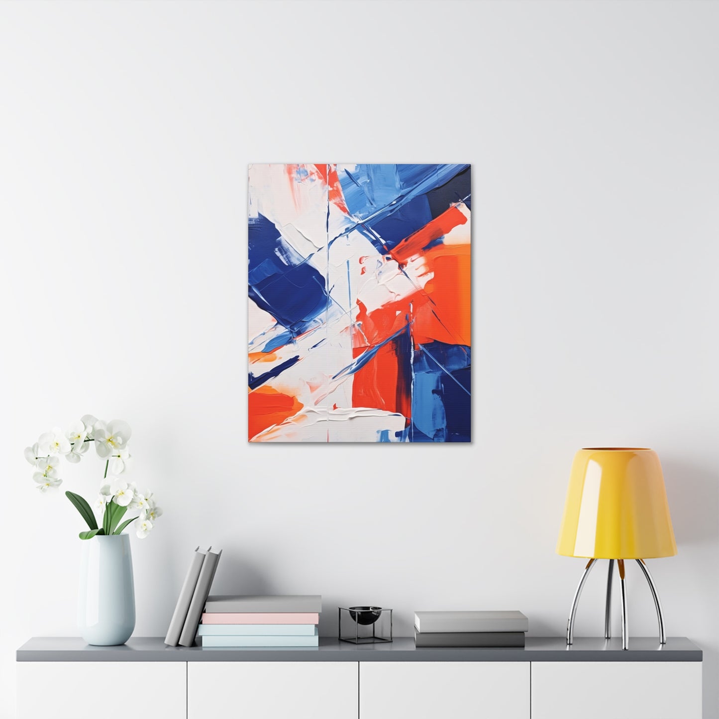 Blue and Orange Abstract Canvas Gallery Wrap