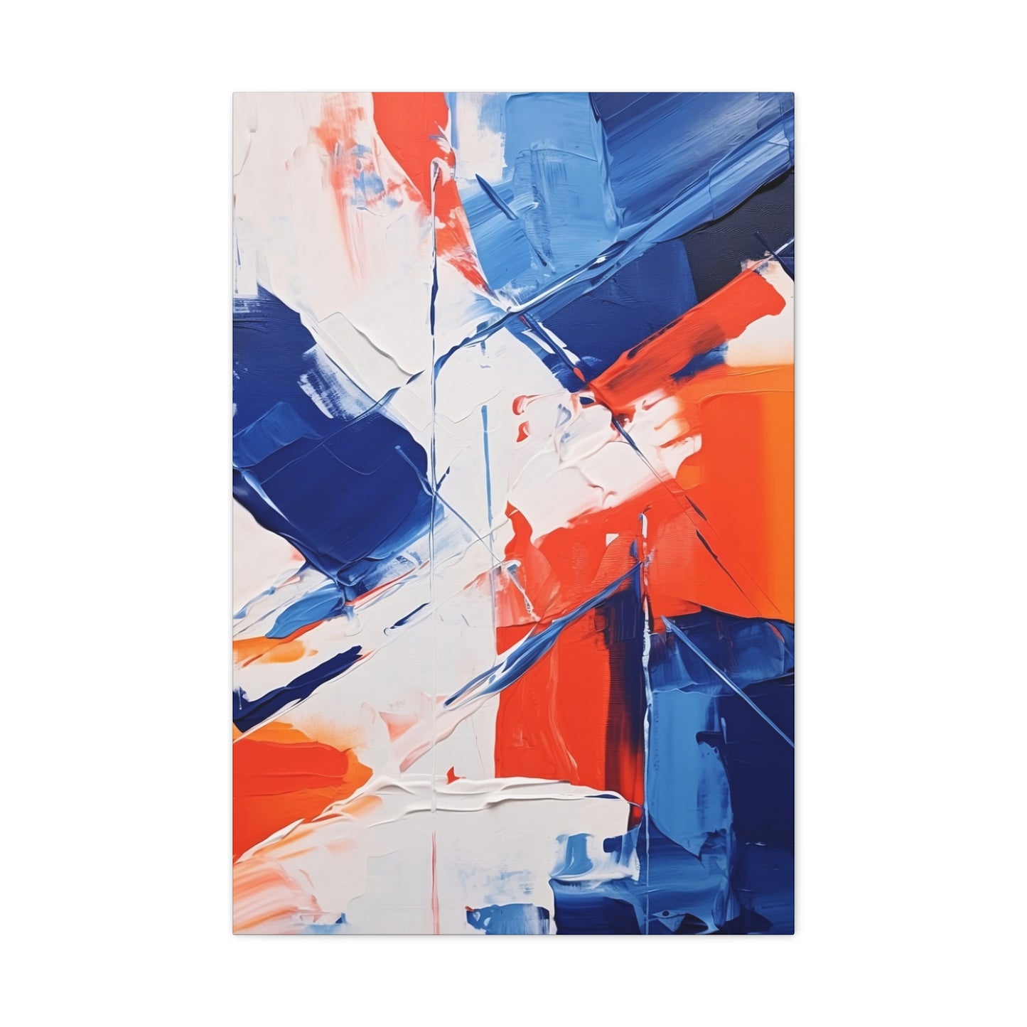 Blue and Orange Abstract Canvas Gallery Wrap