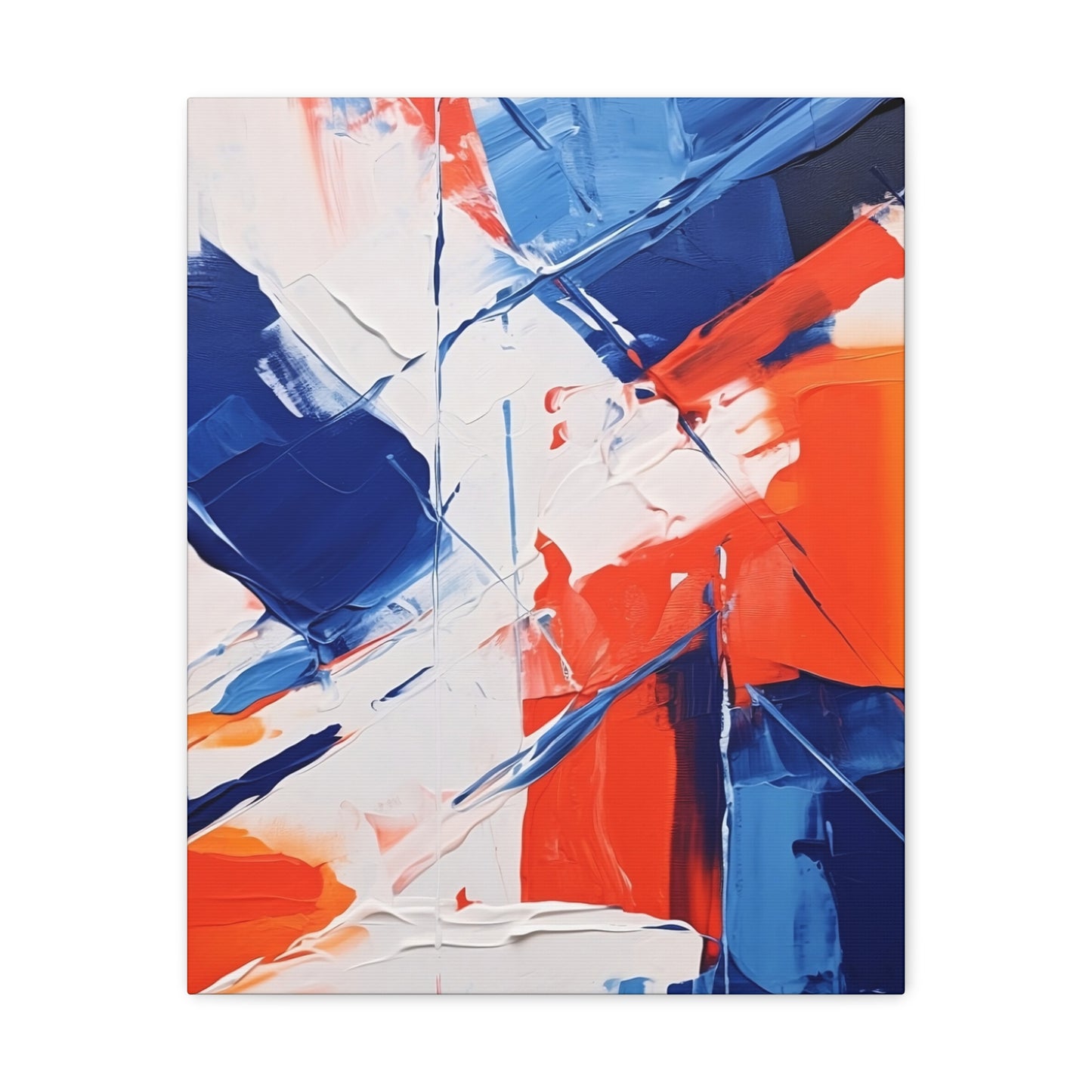 Blue and Orange Abstract Canvas Gallery Wrap