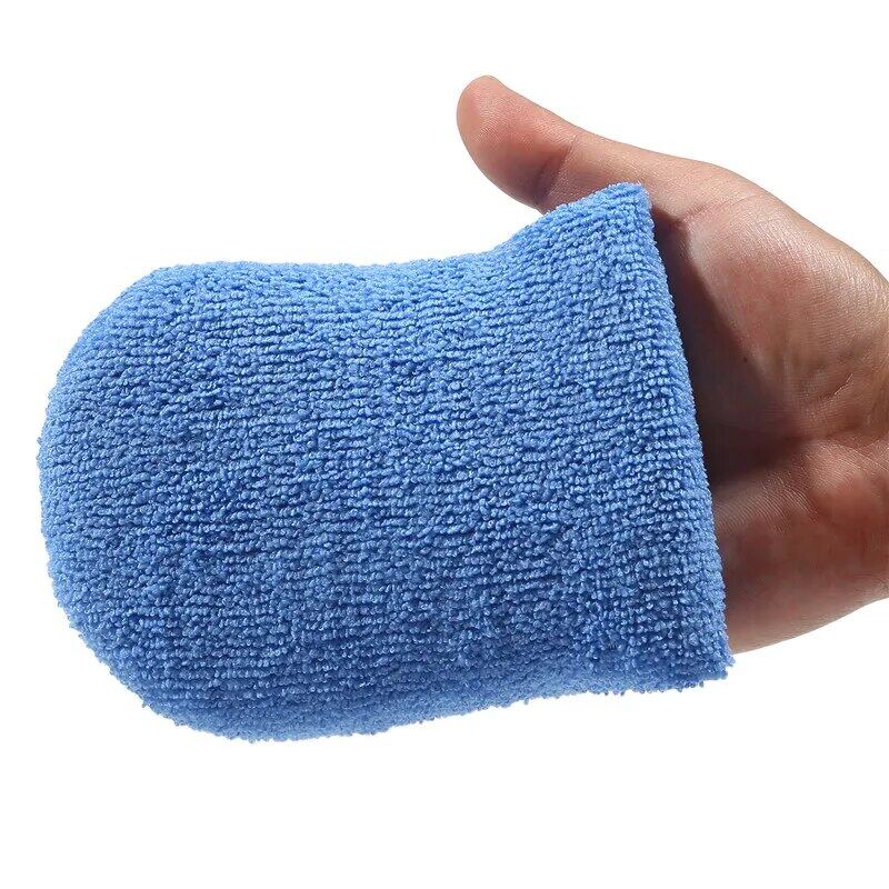 2pcs/6pcs Soft Microfiber Car Wax Applicator Mitts Polishing Sponge