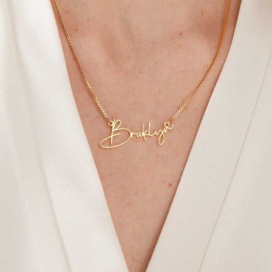 Personalised Gold Name Necklace with Box Chain